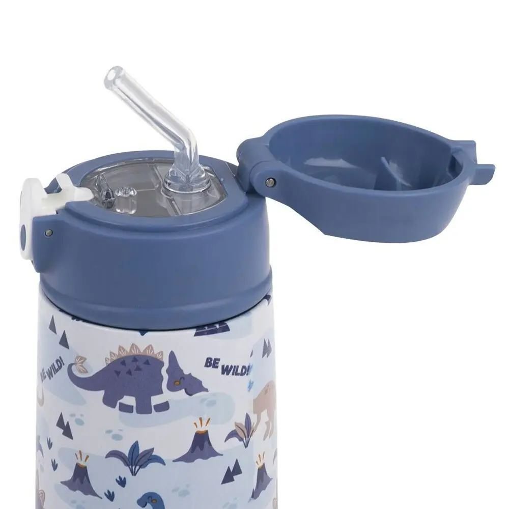 Oasis Double Wall Insulated Kids 400ml Bottle Stainless Steel Dinosaur Land