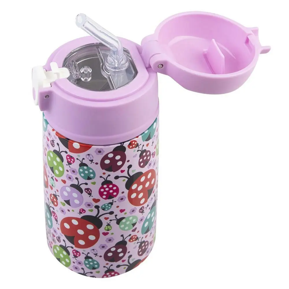 Oasis Double Wall Insulated Kids 400ml Drink Bottle Stainless Steel Ladybugs