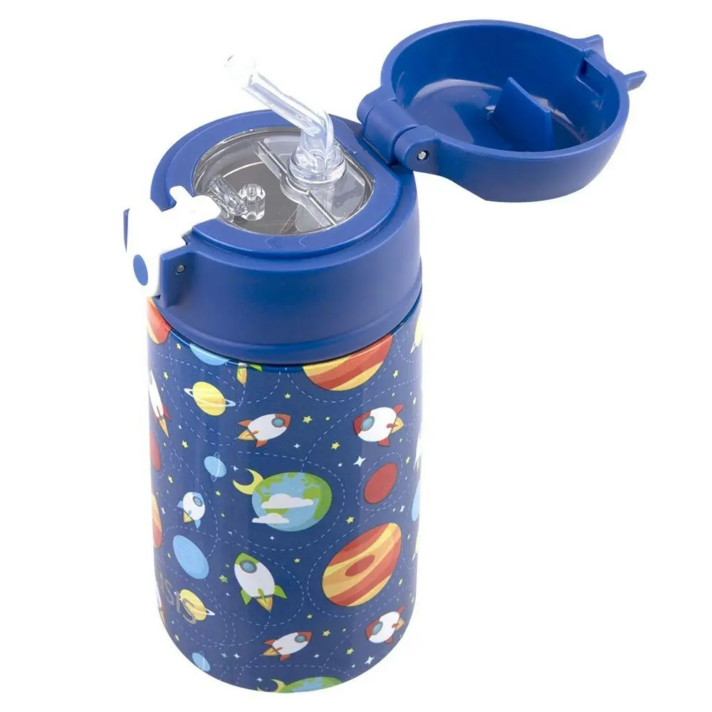 Oasis Double Wall Insulated Kids 400ml Drink Bottle Stainless Steel Outer Space