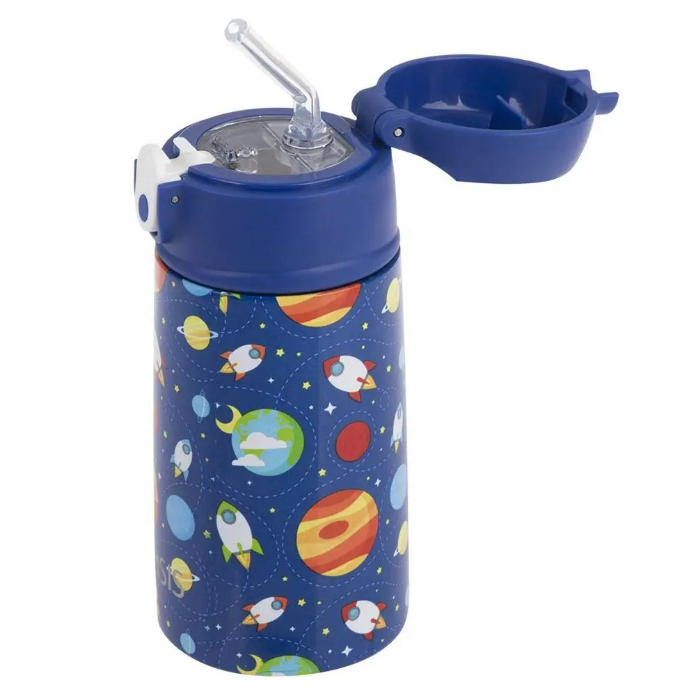 Oasis Double Wall Insulated Kids 400ml Drink Bottle Stainless Steel Outer Space