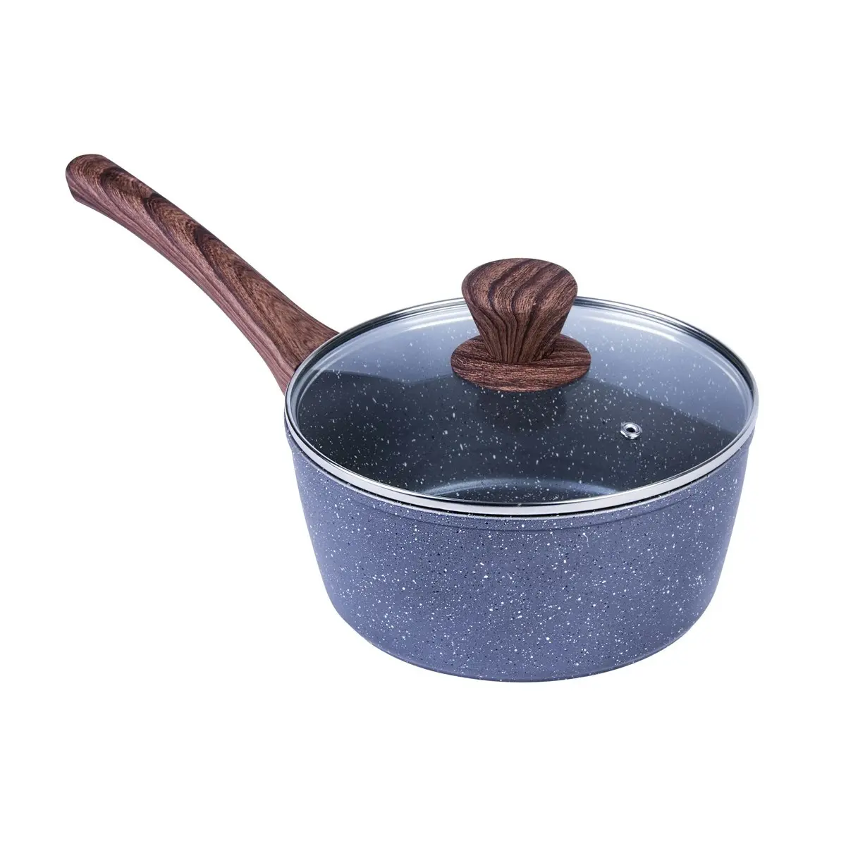 Clevinger 20cm Forged Aluminium w/Lid 4 Layer Round Non-Stick Saucepan Black