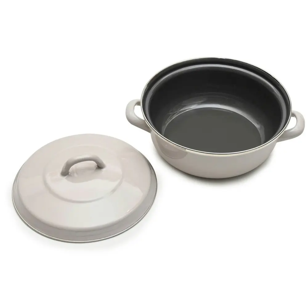 Classica Heavy Duty 22cm/2.4L Steel Casserole Induction Pot w/ Lid Ceramic Grey