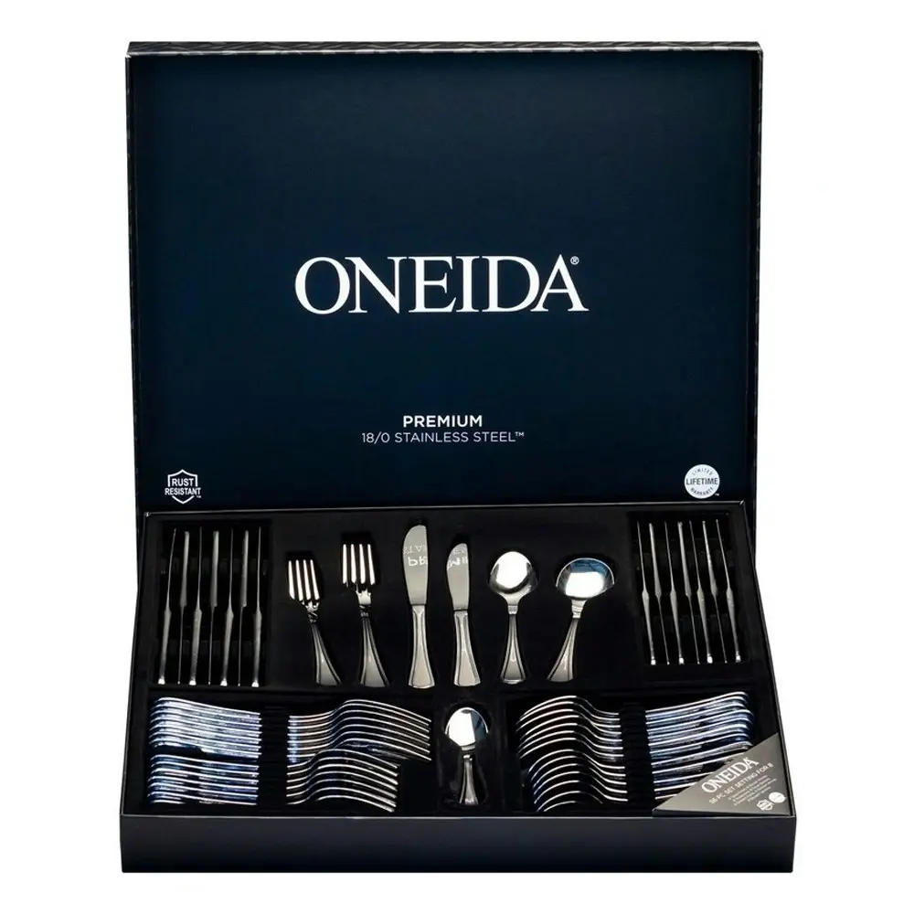 56pc Oneida Barcelona Formal Flatware/Tableware Stainless Steel Cutlery Set