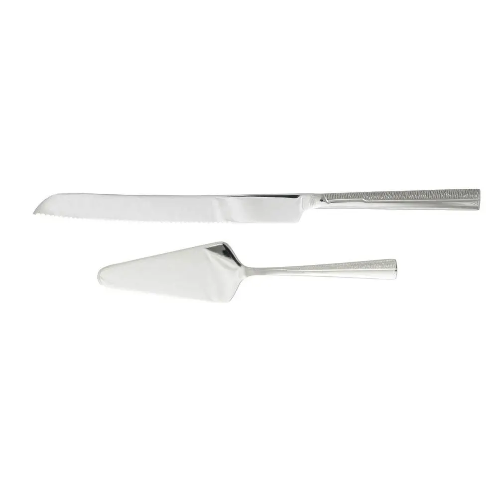 2pc The Original Splayd 19.5cm Cake Knife/22cm Server Stainless Steel Set Silver