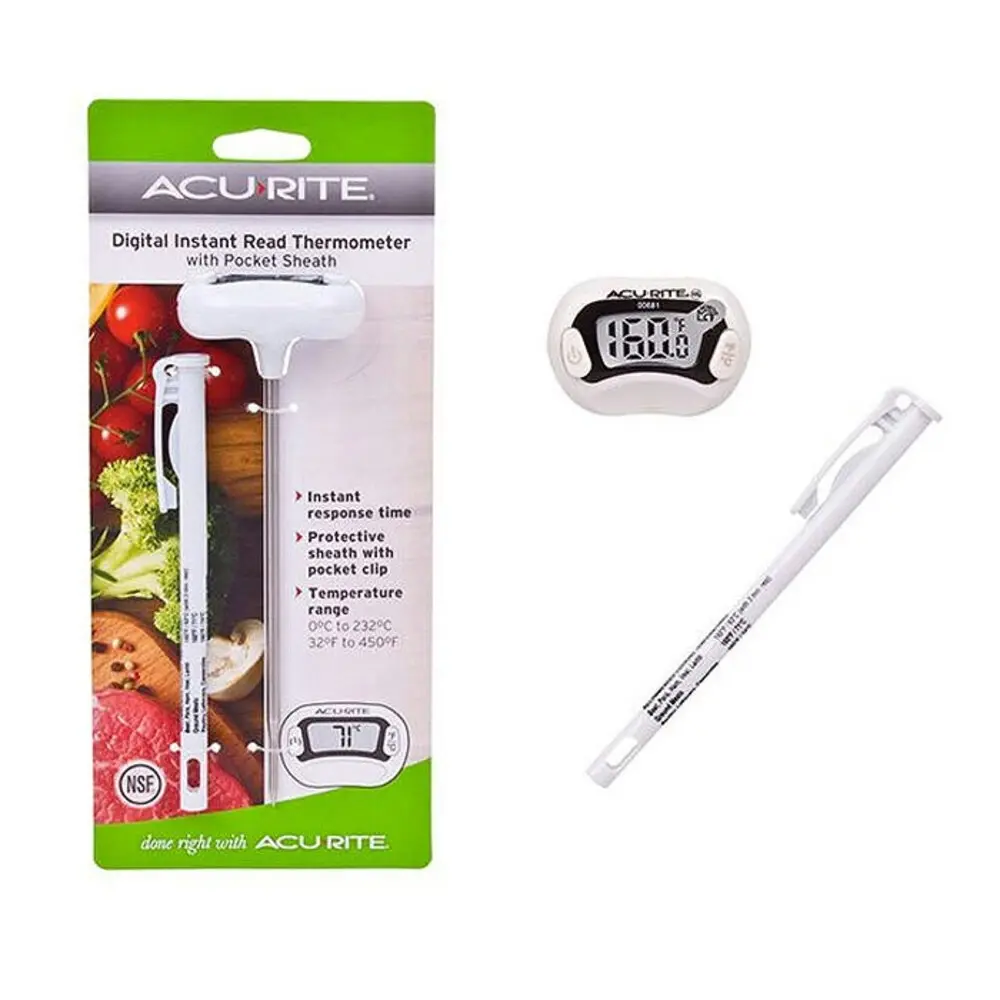 AcuRite Digital Instant Fast Read Meat/BBQ Food Thermometer w/ Pocket Sheath