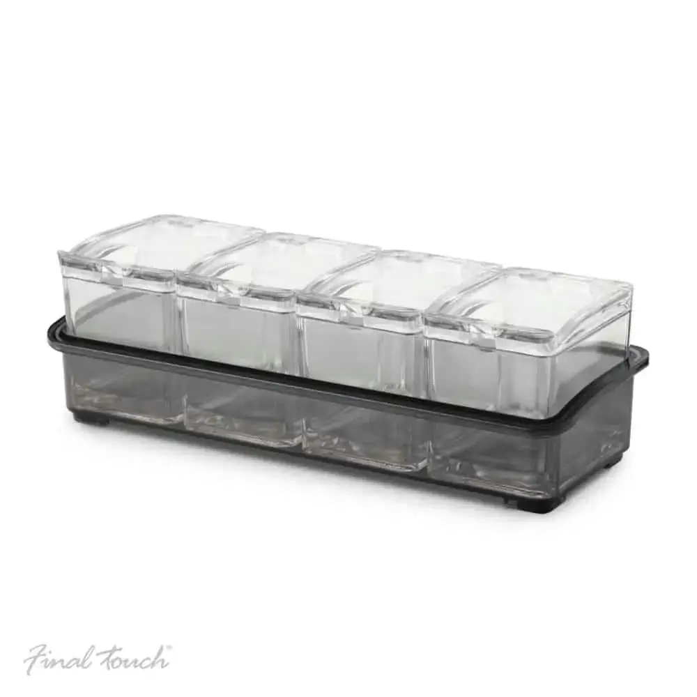 5pc Final Touch Garnish Bar Food/Condiments Caddy Serving Tray Storage Container