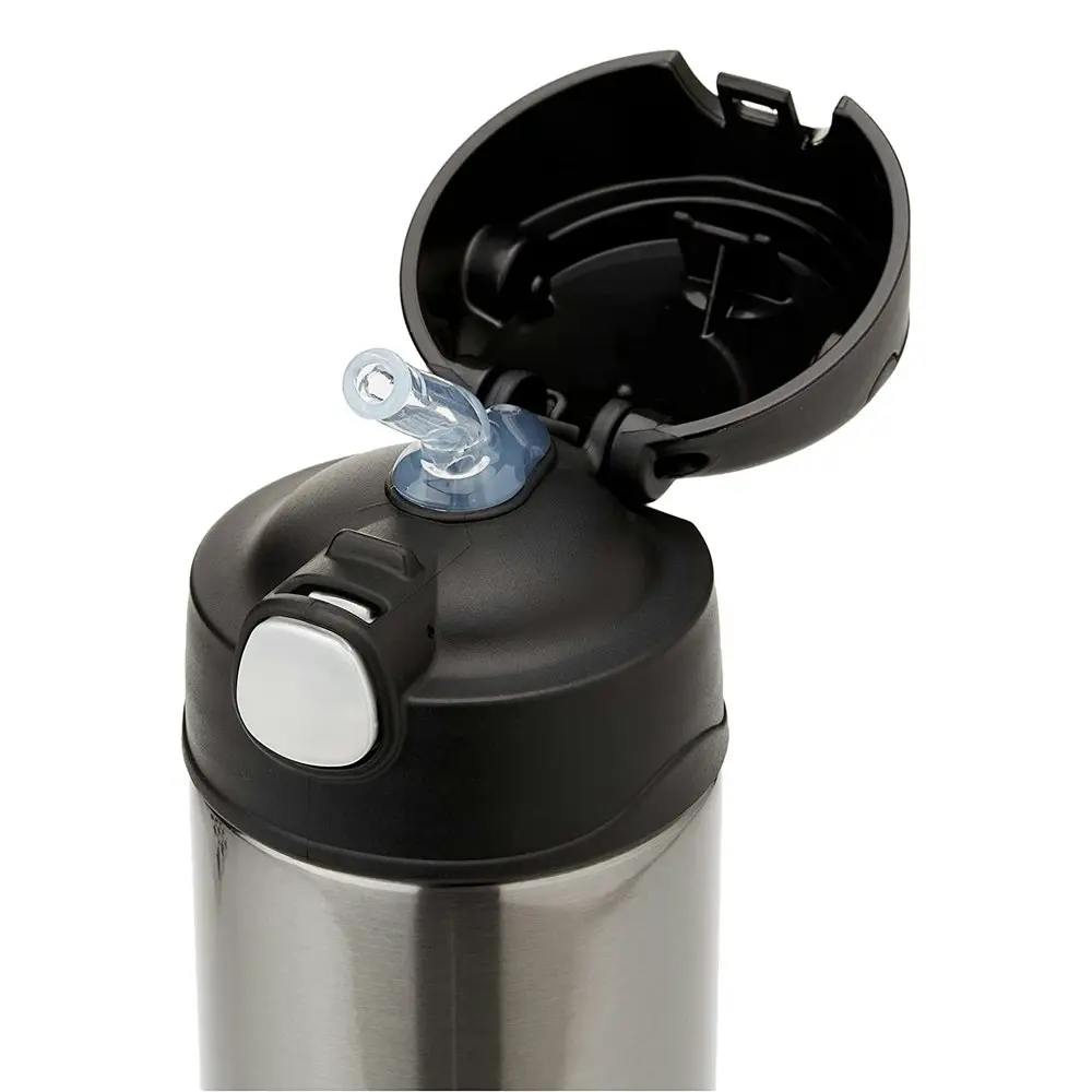 Thermos 470ml Funtainer Vacuum Insulated Drink Bottle Charcoal Stainless Steel