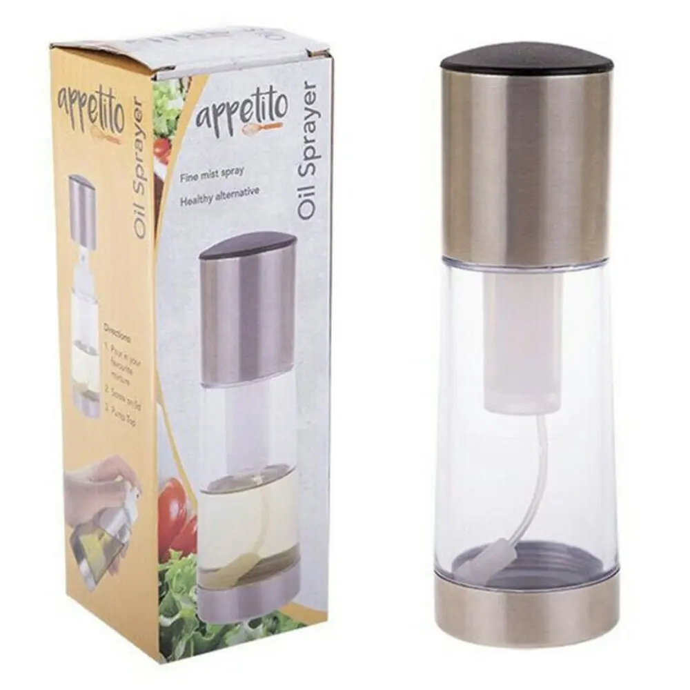 2x Appetito Oil Infuser Dispenser Pump/Mist Kitchen Food/Cooking Sprayer Bottle