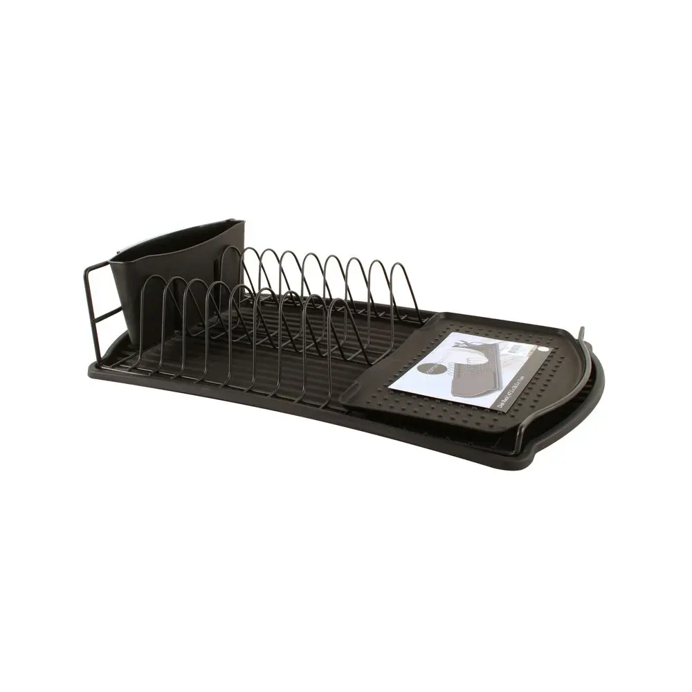 Home Expression 47.5cm Modern Dish Rack Storage Organiser w/ Base Matte Black