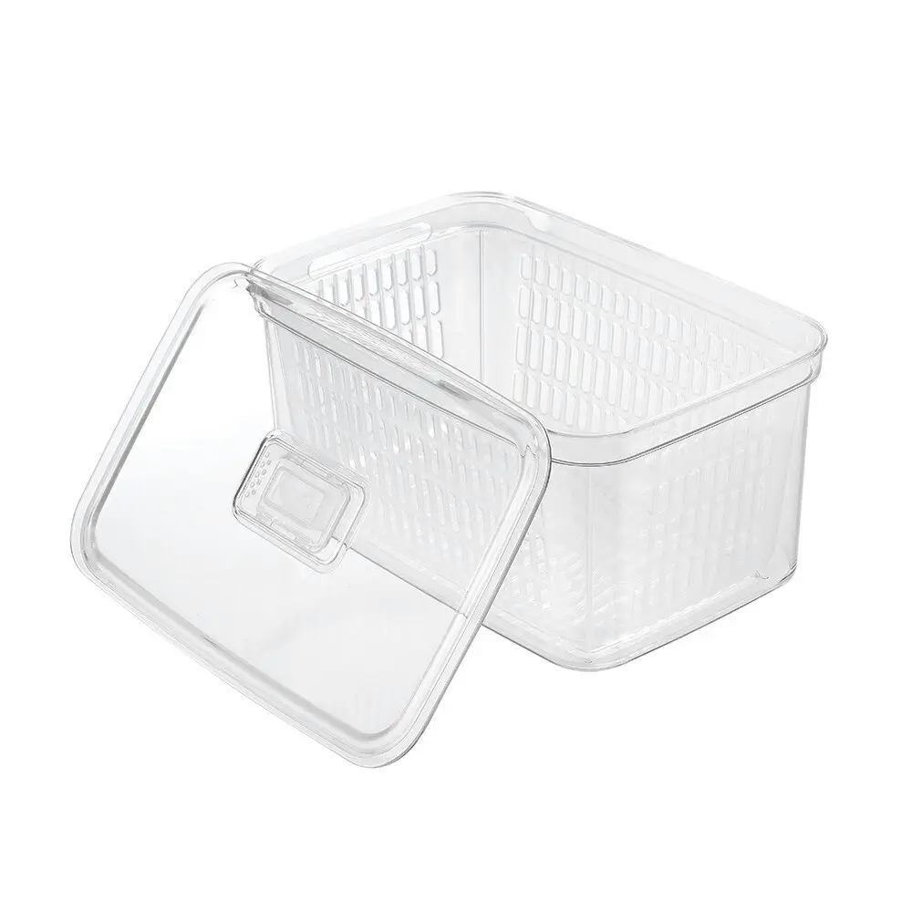 2x Boxsweden Crystal 7L Vegetable Storer/Storage Fridge Food Container Basket CL