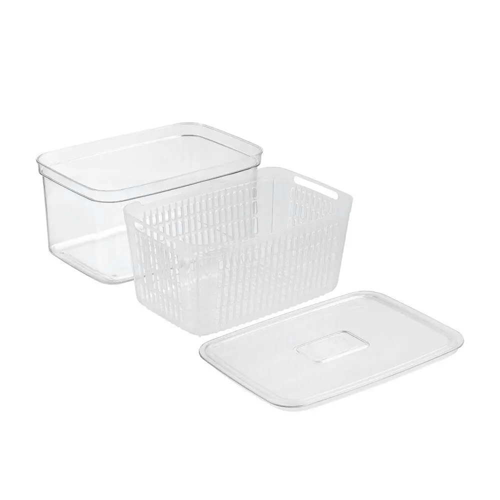 2x Boxsweden Crystal 7L Vegetable Storer/Storage Fridge Food Container Basket CL