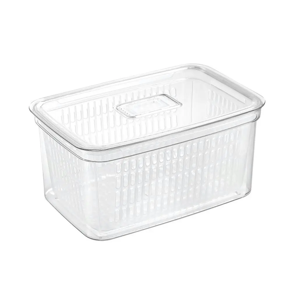 2x Boxsweden Crystal 7L Vegetable Storer/Storage Fridge Food Container Basket CL