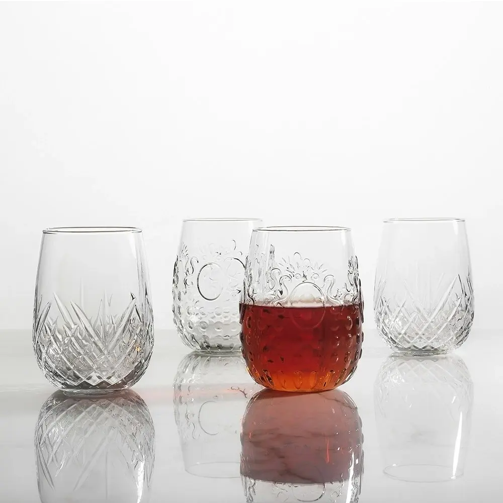 6pc Ecology Marie 490ml Clear Stemless Red Wine/Drinks Glasses Barware Set