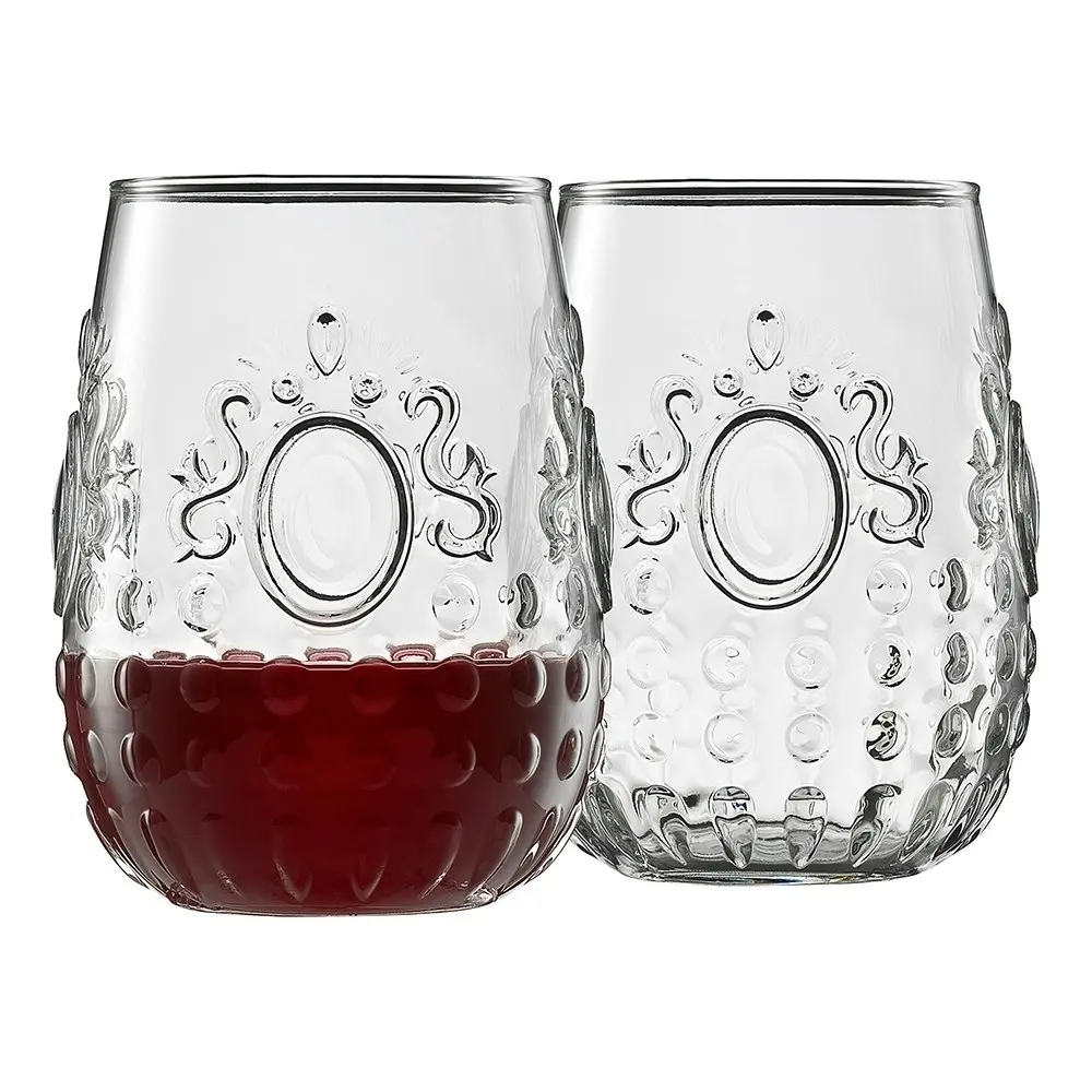 6pc Ecology Marie 490ml Clear Stemless Red Wine/Drinks Glasses Barware Set