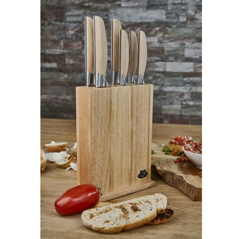 7pc Ballarini Tevere Stainless Steel Chef's/Slicing Knife Set w/ Wooden Block