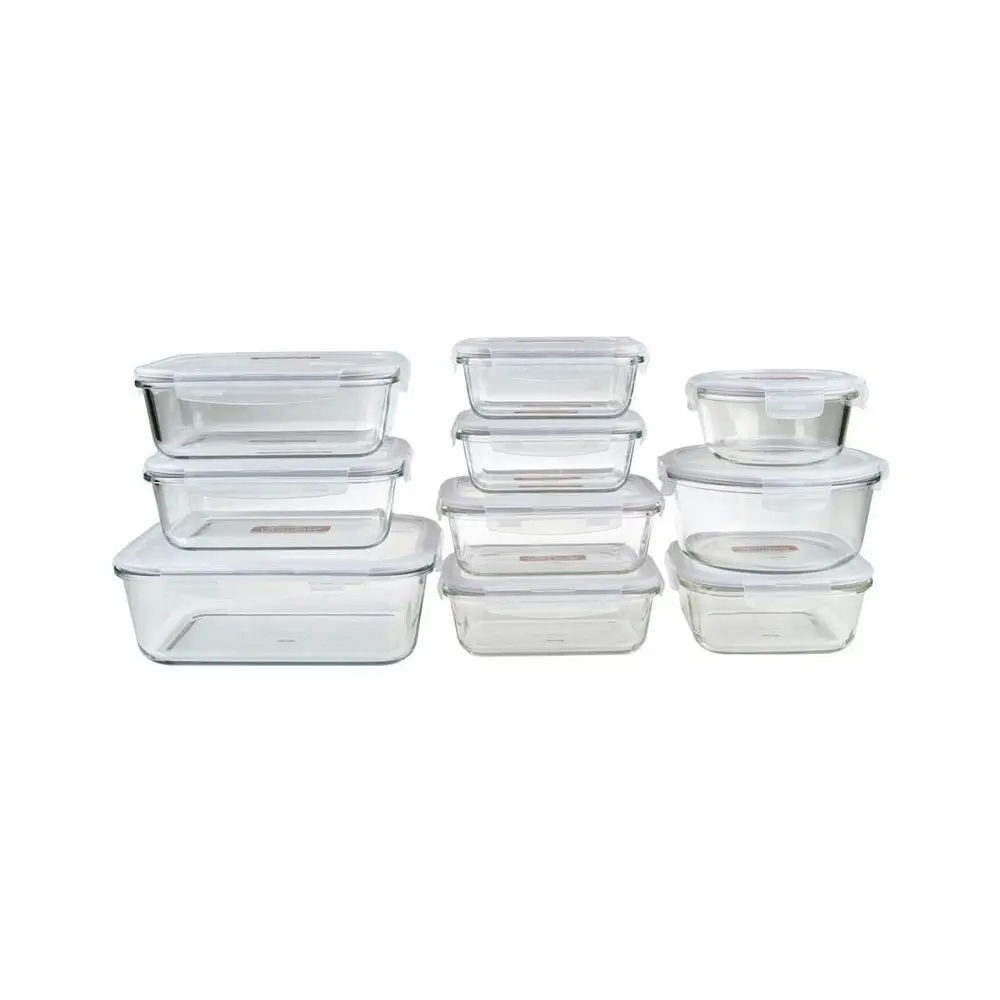 10pc Lock & Lock Oven Glass Gift Set Boroseal Heat Resistant Storage Containers