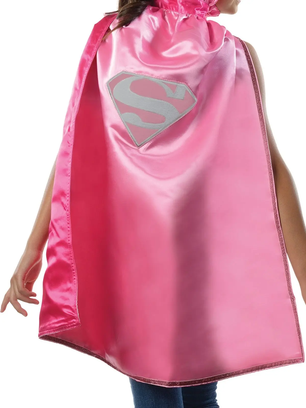 DC Comics Warner Bros Supergirl Satin Cape Kids 6+ Girls Party Costume Pink