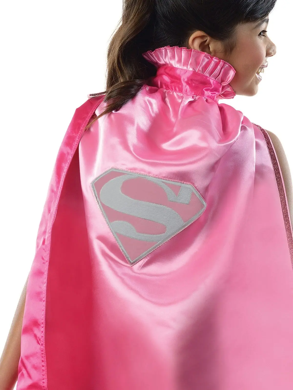 DC Comics Warner Bros Supergirl Satin Cape Kids 6+ Girls Party Costume Pink