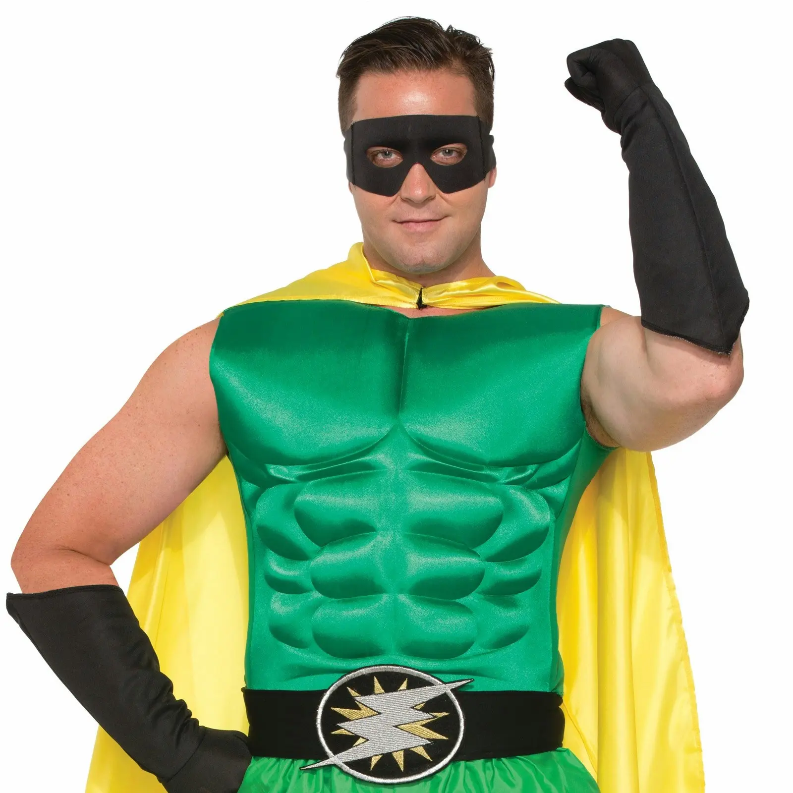 Hero Muscle Chest Sleeveless Men's Superhero Adult Costume Party One Size Green