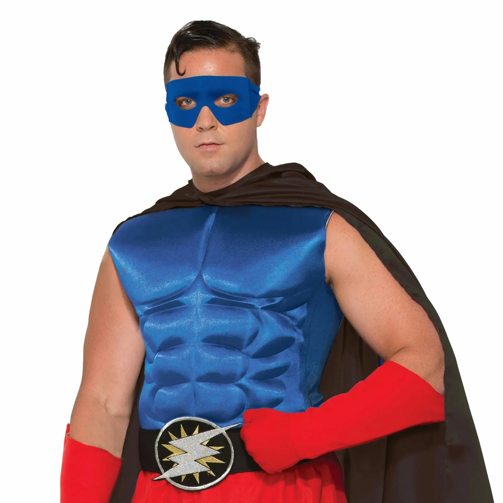 Hero Muscle Chest Sleeveless Men's Superhero Adult Costume Party One Size Blue