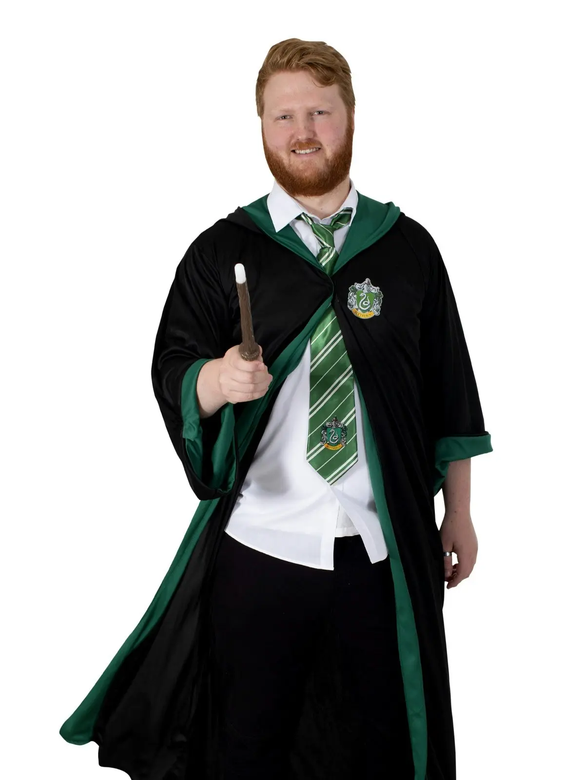 Harry Potter Slytherin Hooded Hogwarts Adult Wizard Robe Party Costume Size STD