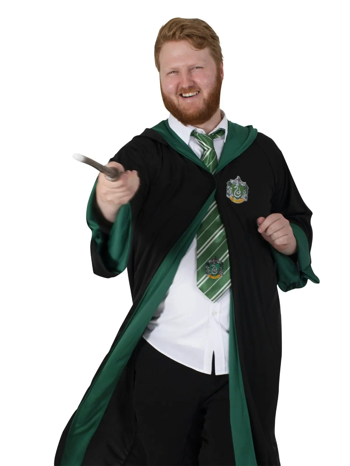 Harry Potter Slytherin Hooded Hogwarts Adult Wizard Robe Party Costume Size STD