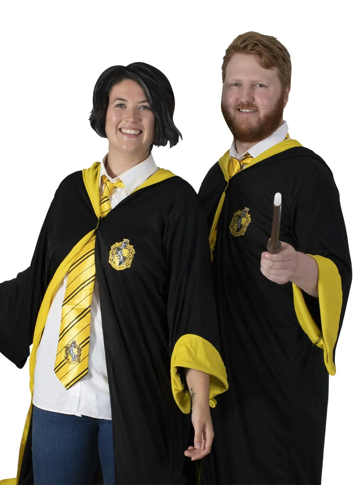 Harry Potter Hufflepuff Hogwarts Hooded Adult Party Costume Wizard Robe Size STD