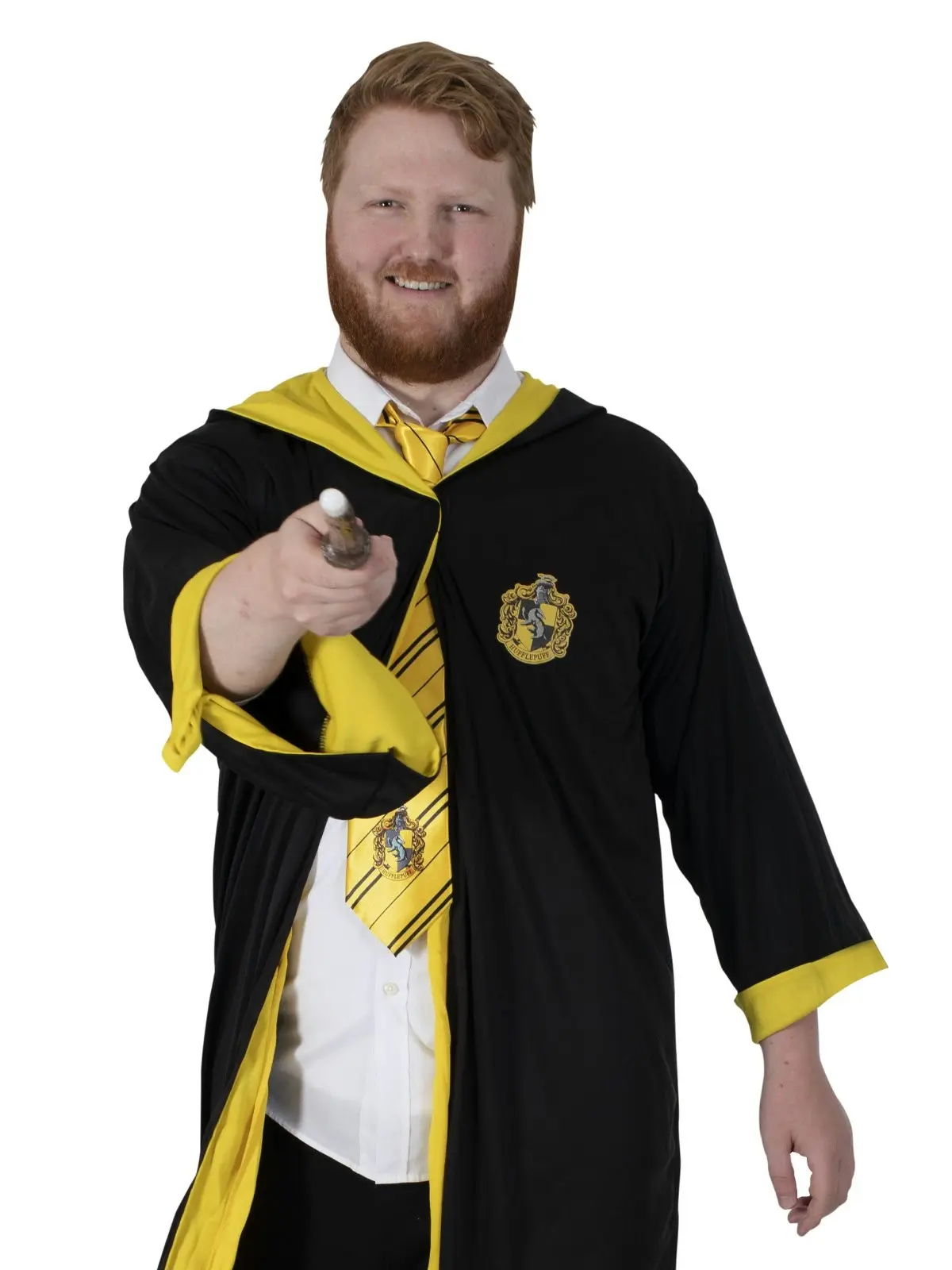 Harry Potter Hufflepuff Hogwarts Hooded Adult Party Costume Wizard Robe Size STD