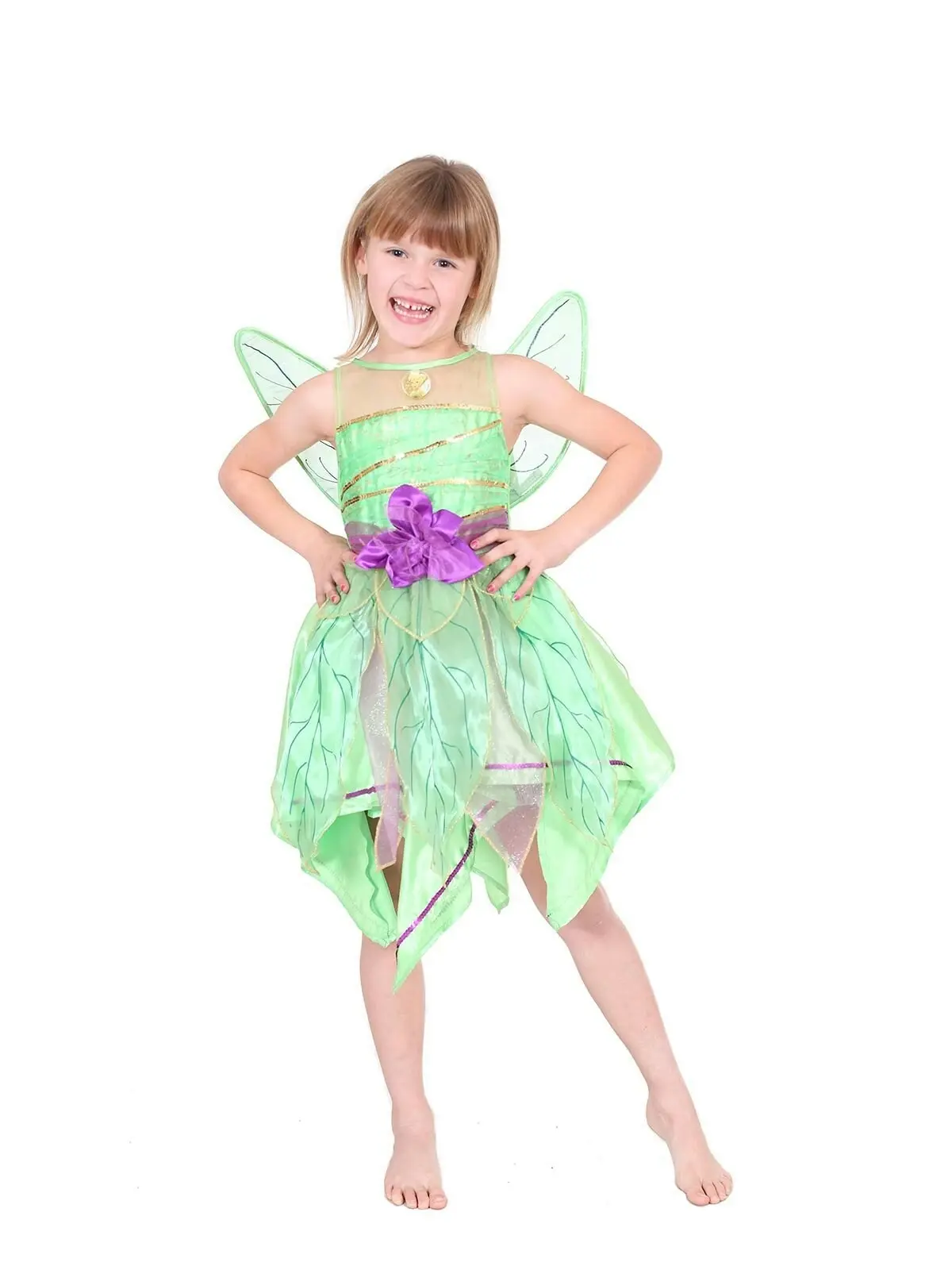 Disney Tinker Bell Crystal Dress Up Costume Kids/Children/Girls Size 4-6