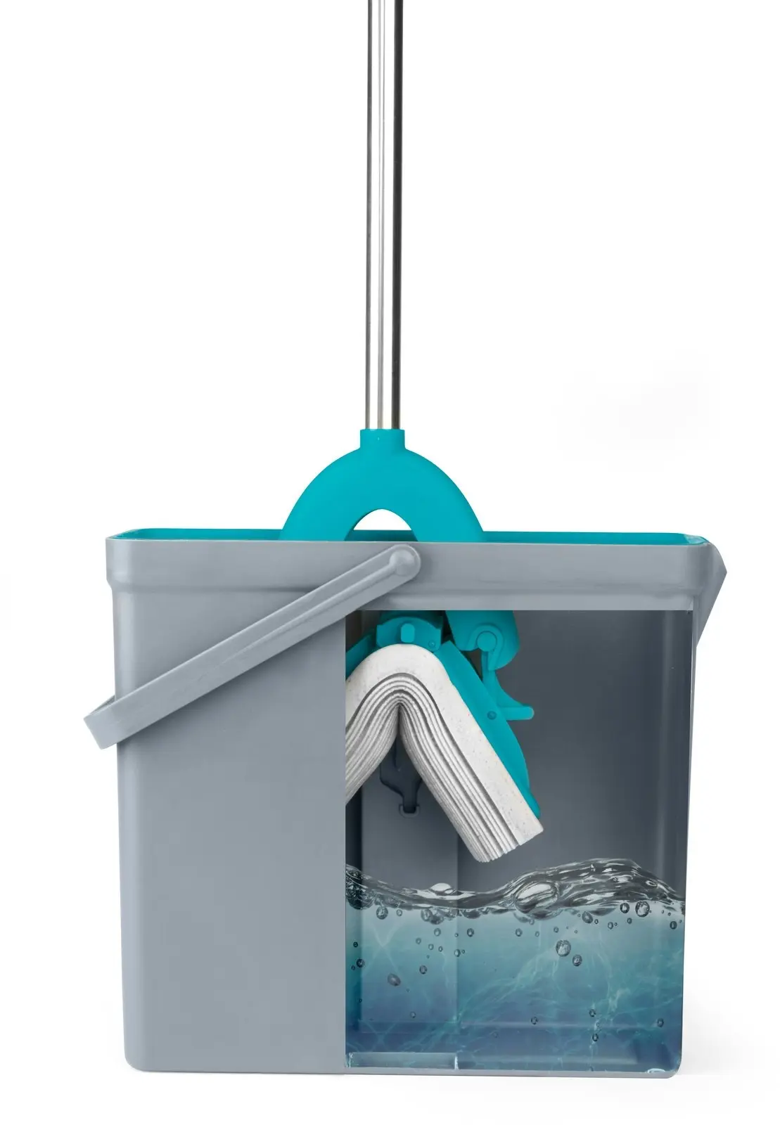 Beldray Slimline Hard Floor 131cm Cleaning Mop w/37cm Bucket Set Grey/Turquoise