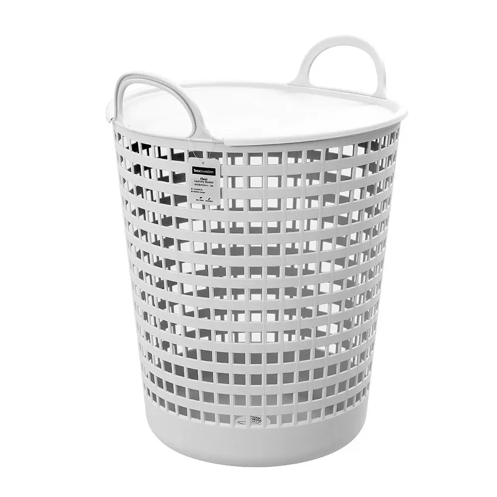 Boxsweden 38L/40x52.3cm Flexible Laundry Basket Lidded Clothes Storage Asst