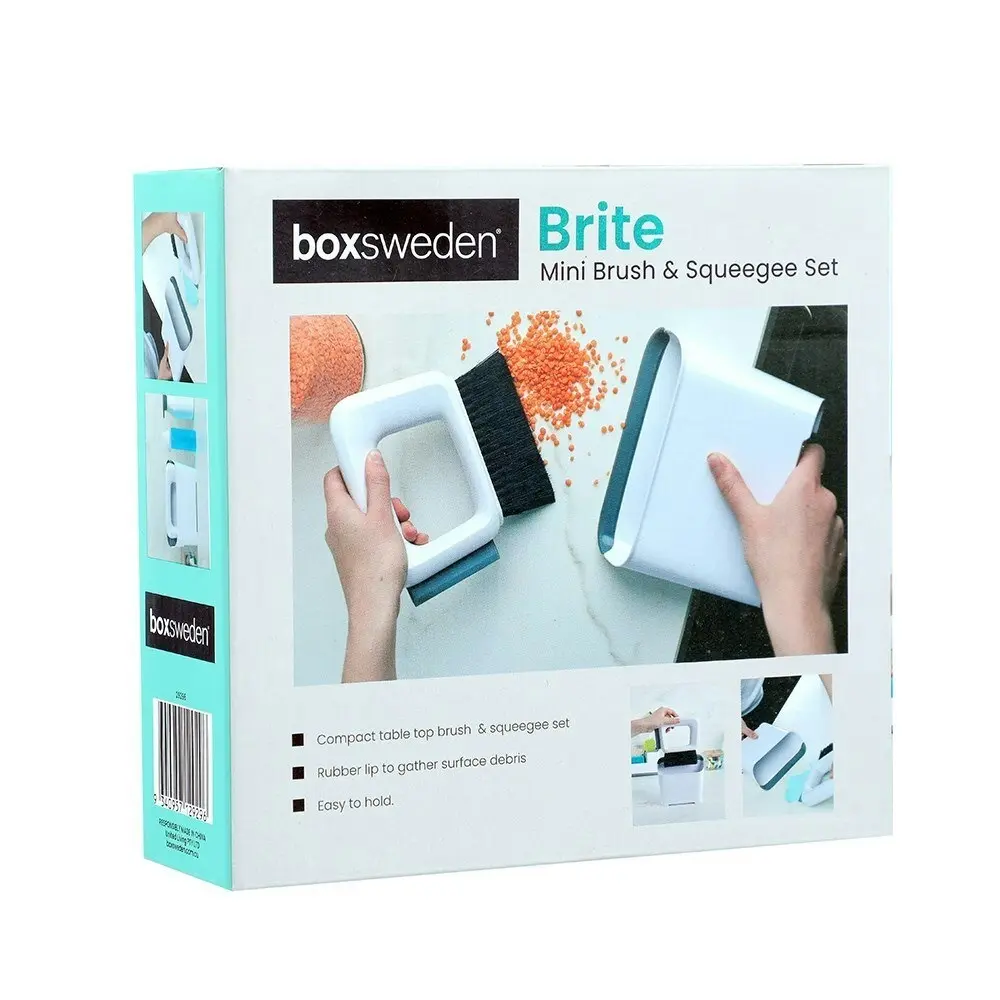 2x Boxsweden Brite Mini Brush & Squeegee Set Kitchen Debris/Dust Cleaning Aid