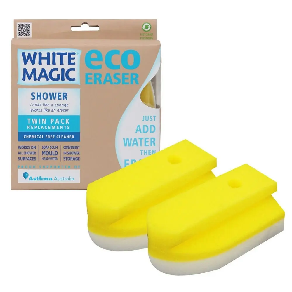 2pc White Magic Shower Eco Eraser 15cm Sponge Refill Replacement Surface Cleaner