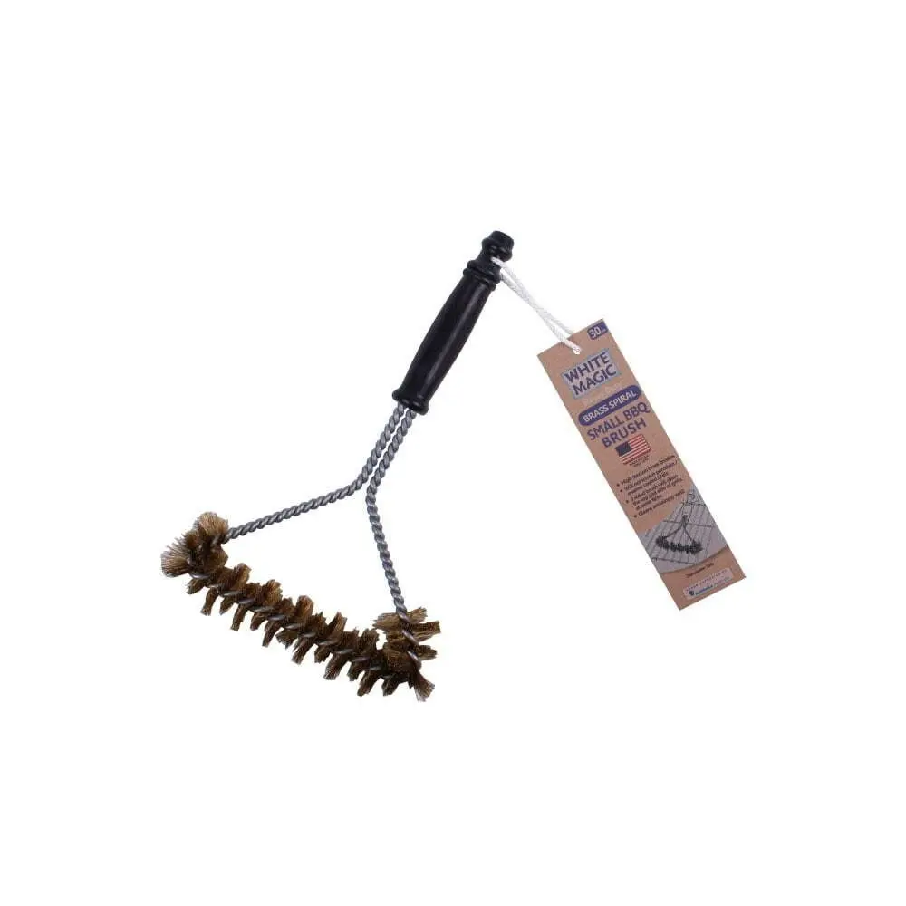 White Magic 30cm Brass Spiral Barbecue/BBQ Grill Cleaning Brush Cleaner Small