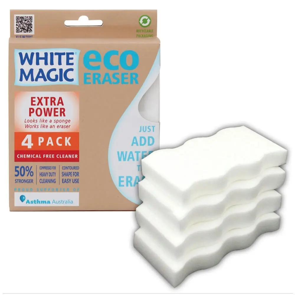 8pc White Magic Extra Power 11x7cm Sponge Kitchen Surface Cleaner Dirt Remover