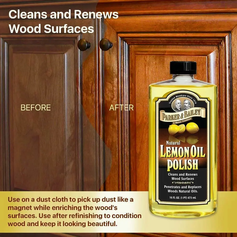 Parker & Bailey 473ml Natural Lemon Oil Polish Scented Wood Surface Cleaner