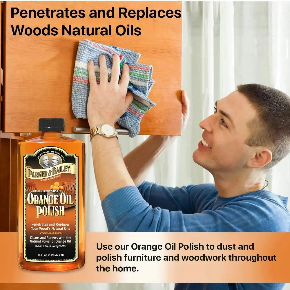 Parker & Bailey 473ml Natural Orange Oil Polish Scented Wood Surface Cleaner