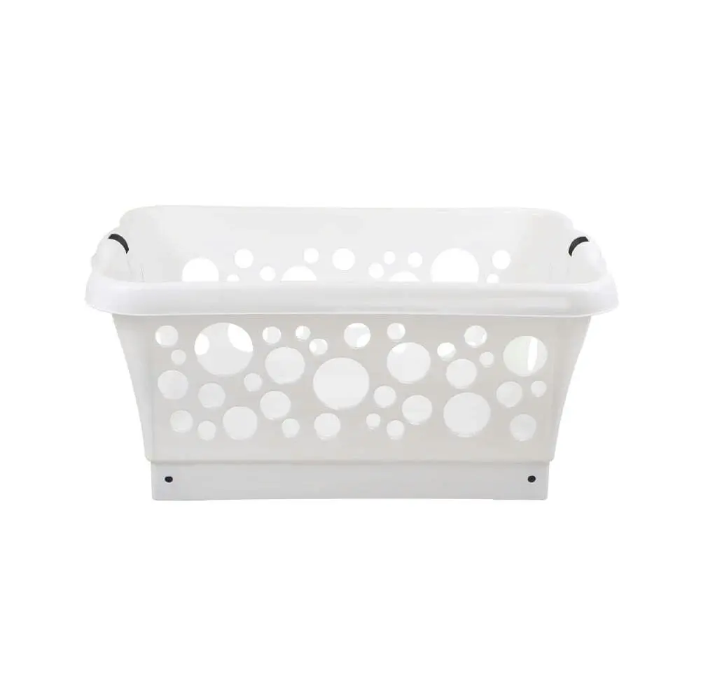 White Magic Plastic 50L Laundry Basket Clothes Standing Organiser Bin w/ Legs