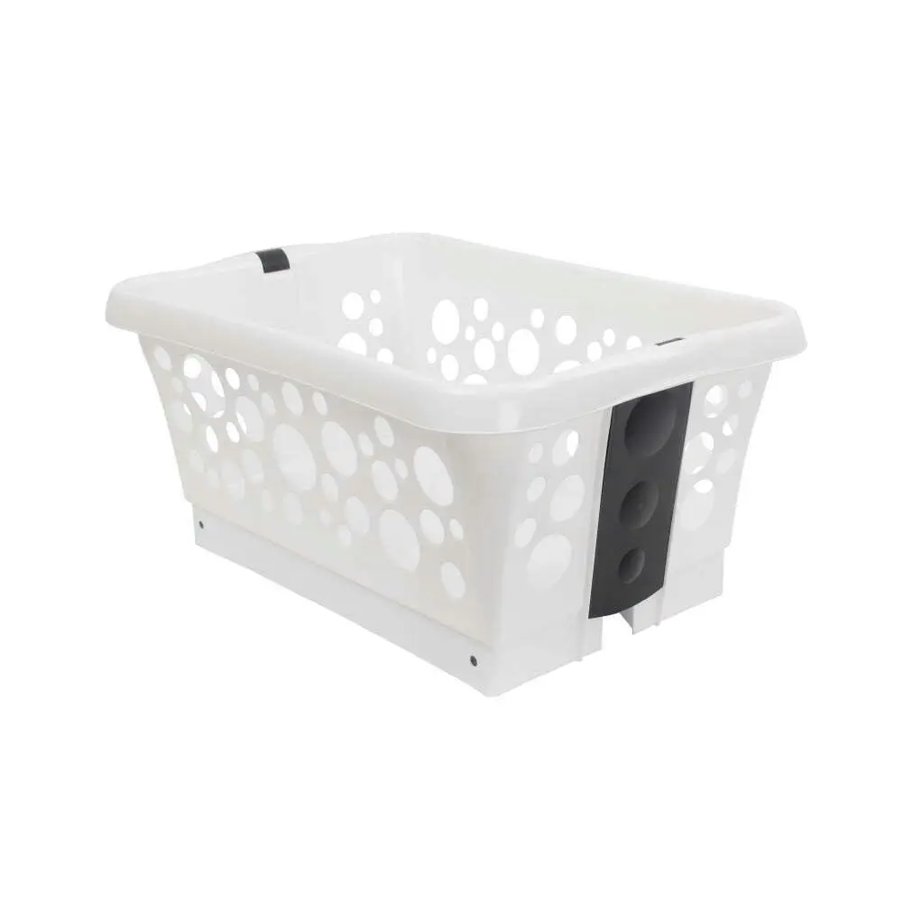 White Magic Plastic 50L Laundry Basket Clothes Standing Organiser Bin w/ Legs