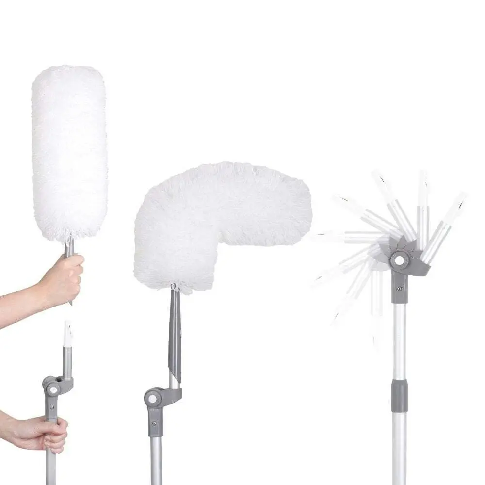 White Magic 170cm Adjustable Handy Duster Home Sweeping Cleaner White