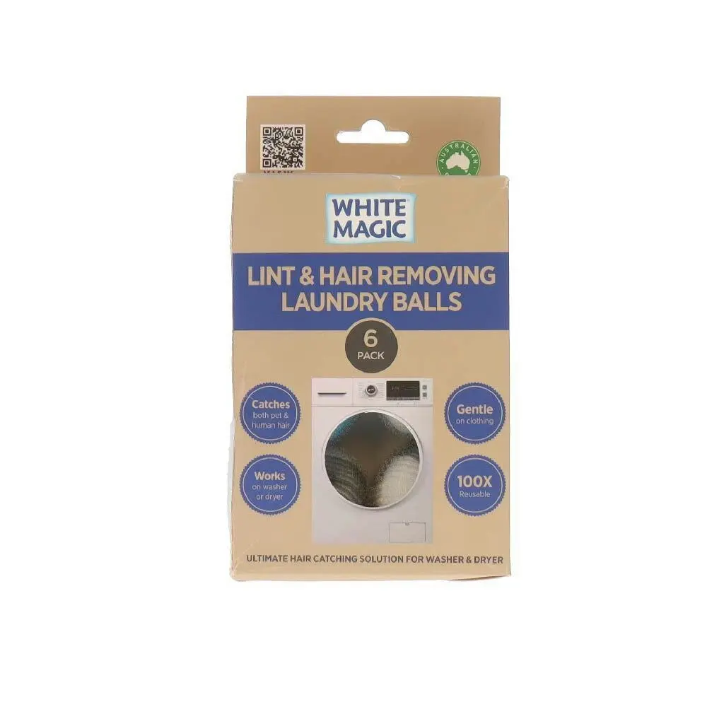 2x White Magic Lint & Hair Removing Laundry Balls Clothes Washing Reusable