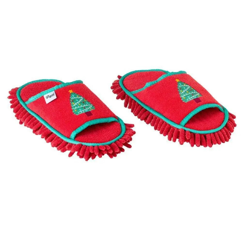 Vigar Tree Home Floor Cleaning/Polishing/Mopping Microfibre Slipper Mop Pair Red