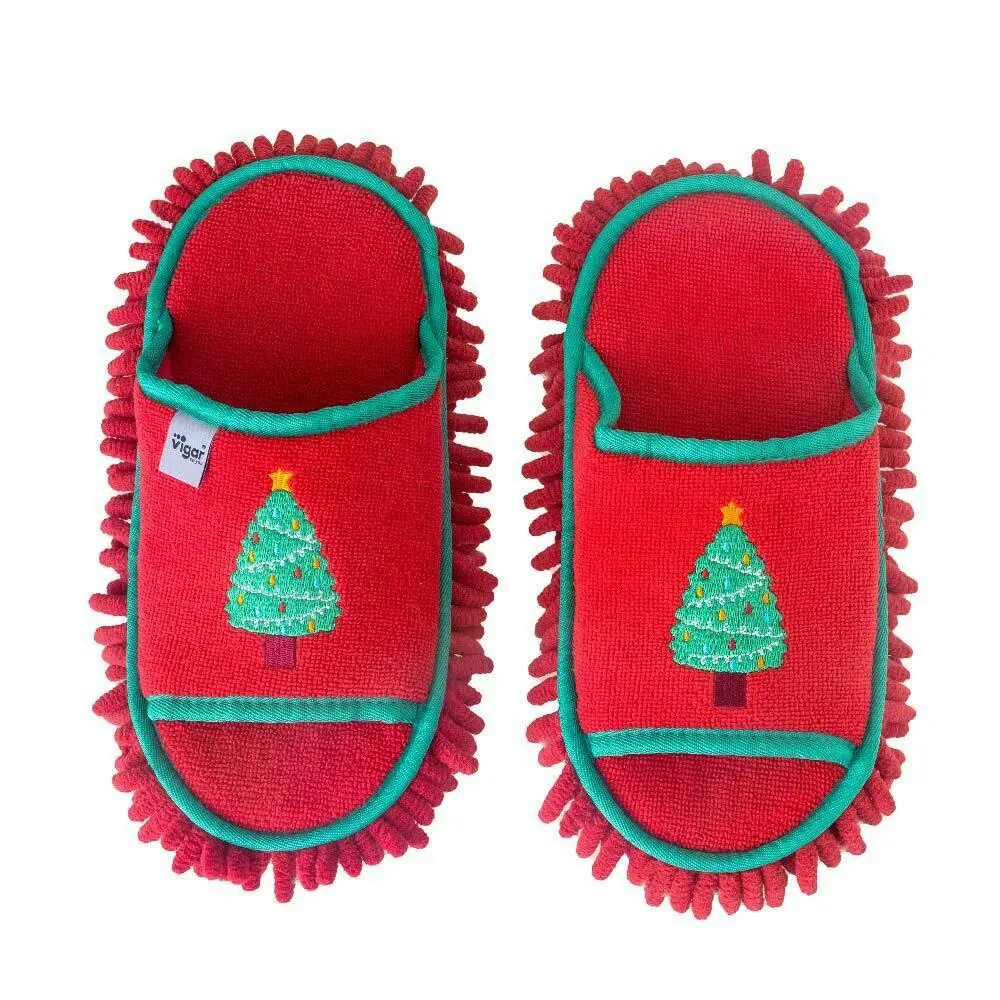 Vigar Tree Home Floor Cleaning/Polishing/Mopping Microfibre Slipper Mop Pair Red