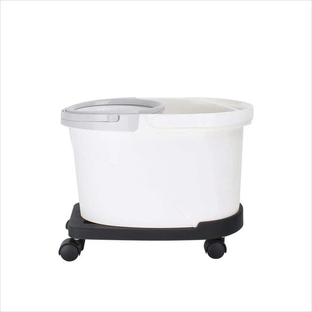 White Magic Portable Trolley Rolling Wheels For Cleaning Spin Mop Bucket Black