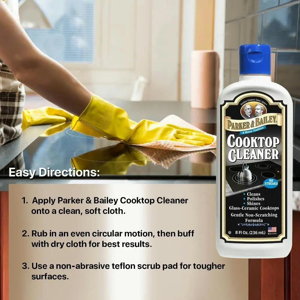 Parker & Bailey 236cm Glass/Ceramic Cooktop Cleaner Polish Non-Scratch Formula