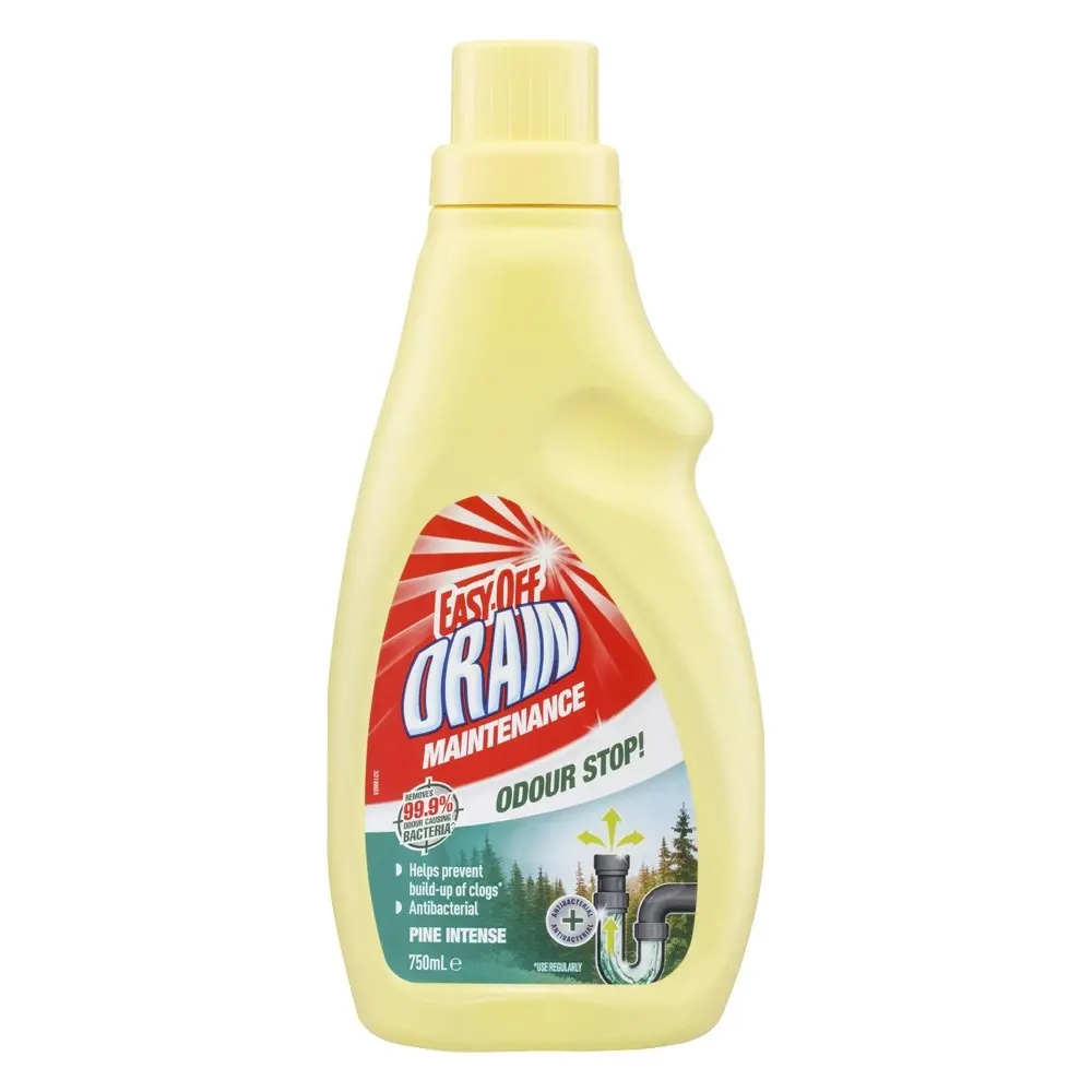 2x Easy Off Bam Odour Stop Drain Maintenance Cleaner Liquid Pine Intense 750ml