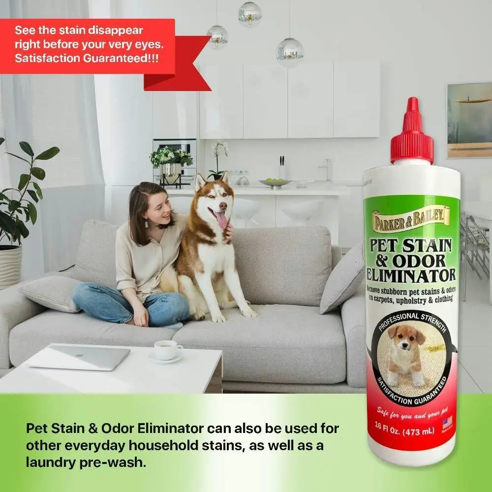 Parker & Bailey 473ml Pet Stain/Odour Eliminator For Upholstery/Clothing/Carpet