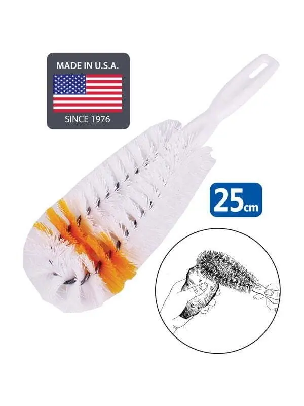 White Magic Dual Bristle Vegetable/Fruit Washing Cleaning Produce Brush White