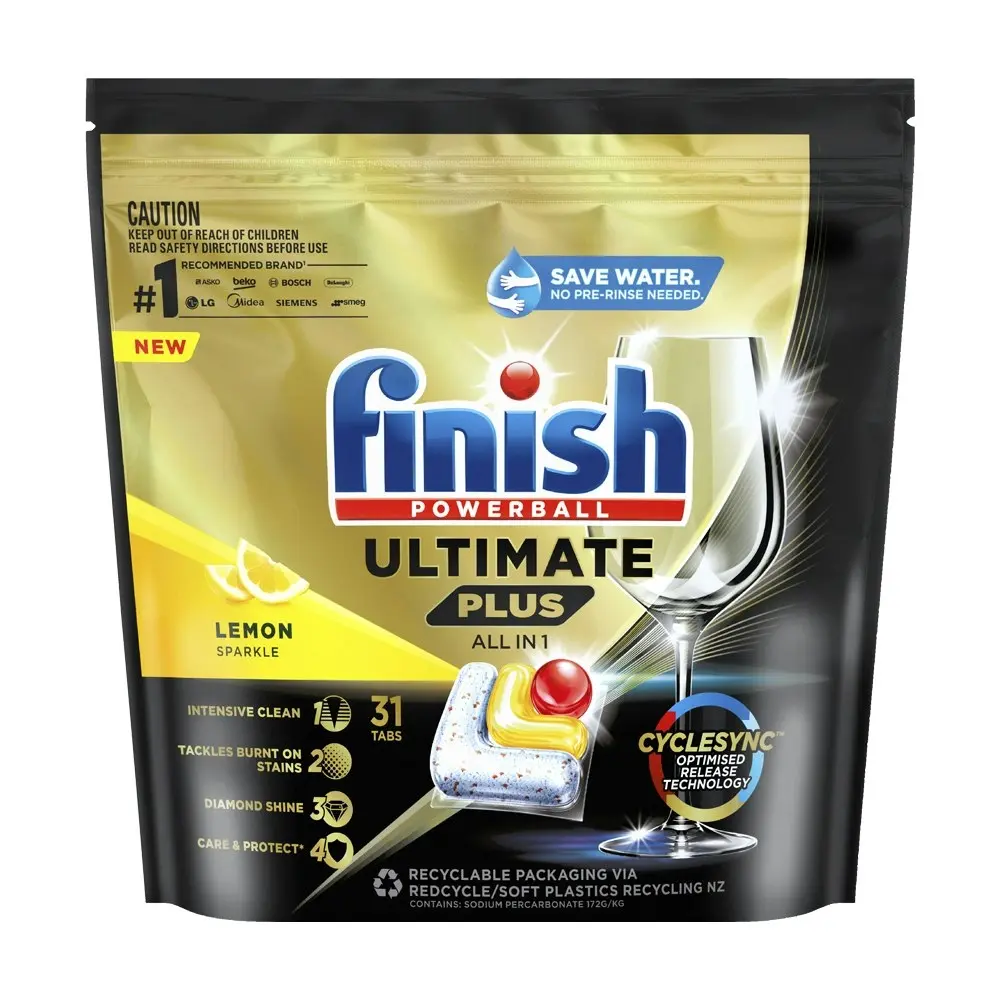 93pc Finish Powerball Ultimate Plus All In 1 Dishwashing Tablets Lemon Sparkle