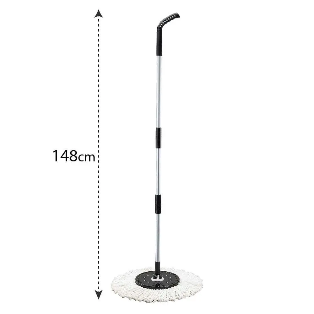 White Magic Professional Microfibre Spin Mop Set Hand Press System Floor Cleaner